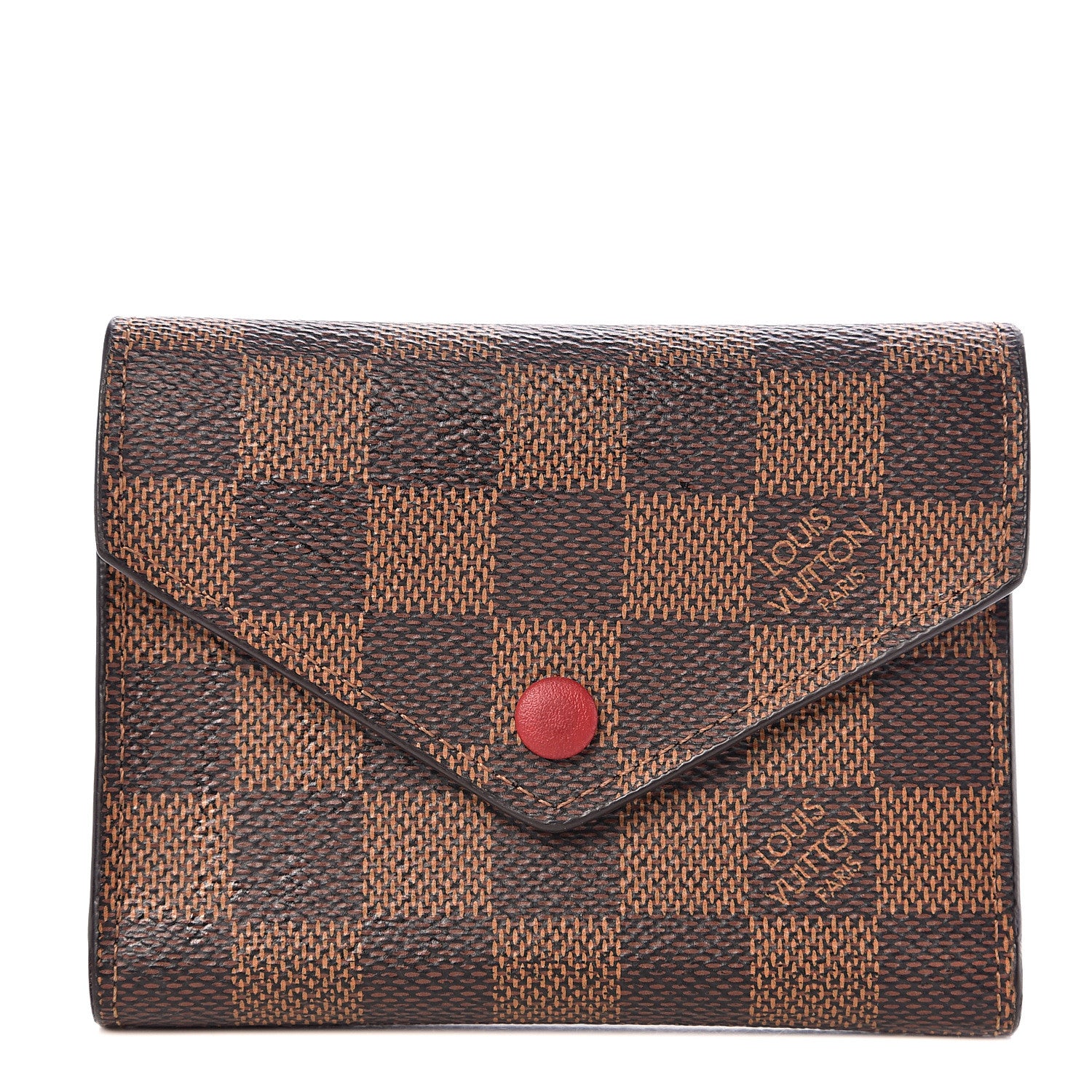 Louis Vuitton Damier Ebene Victorine Wallet Red 1 of 7