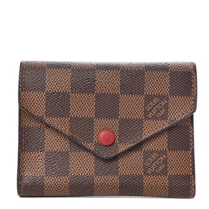 Louis Vuitton Damier Ebene Victorine Wallet Red 1 of 7