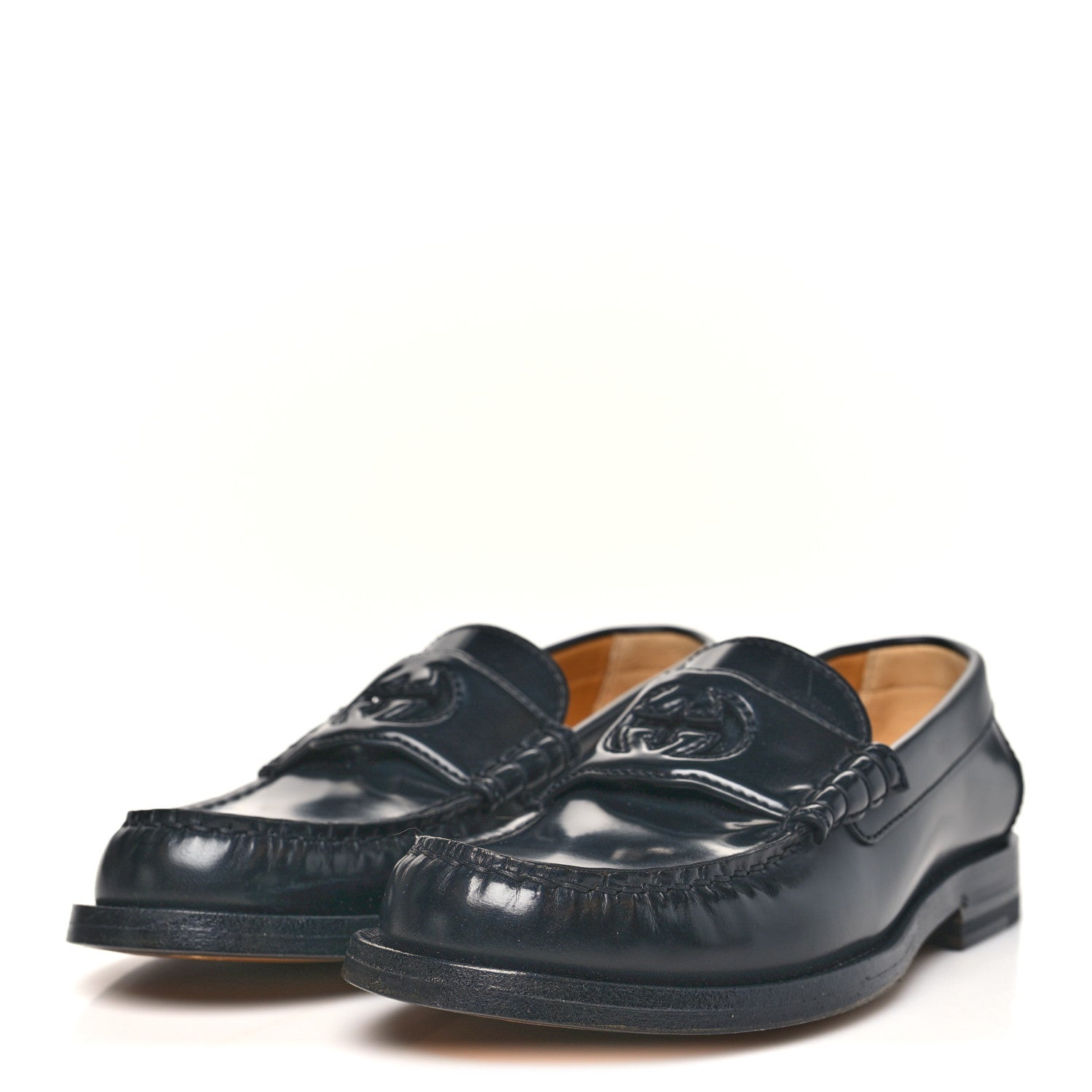 Gucci Millennial Ribot Cut Out Interlocking G Loafers 35.5 Black 4 of 10