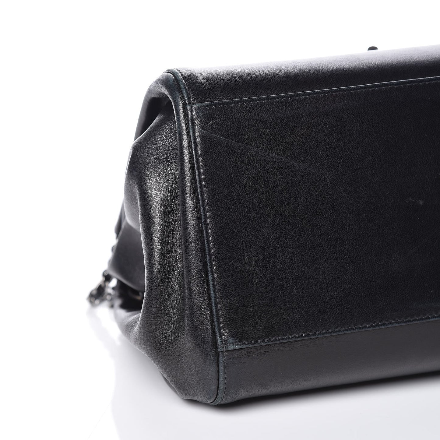 Lambskin Chocolate Bar Accordion Mademoiselle Flap Black