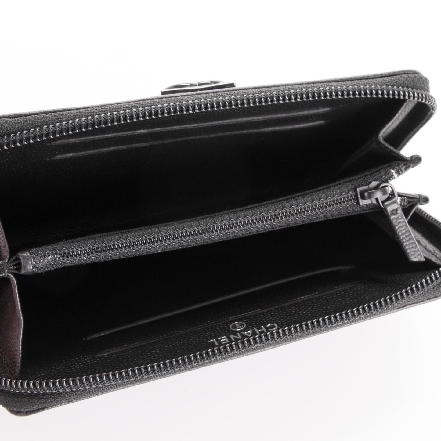 Caviar Quilted Small Boy Zip Around Wallet So Black