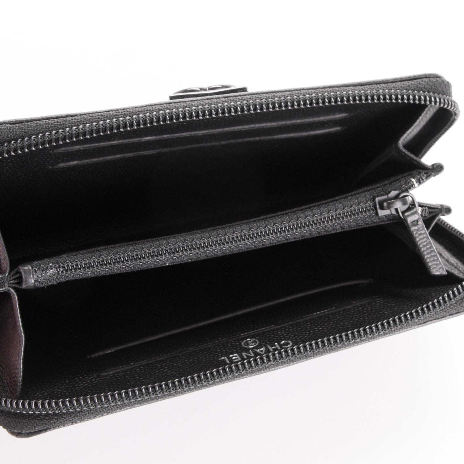 Chanel Caviar Quilted Small Boy Zip Around Wallet So Black 5 of 8