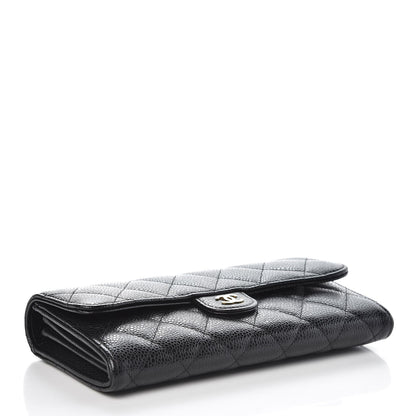 Chanel Caviar Quilted Large Gusset Flap Wallet Black 4 of 9