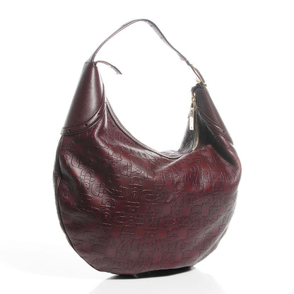 Gucci Calfskin Horsebit Embossed Glam Hobo Burgundy 3 of 7