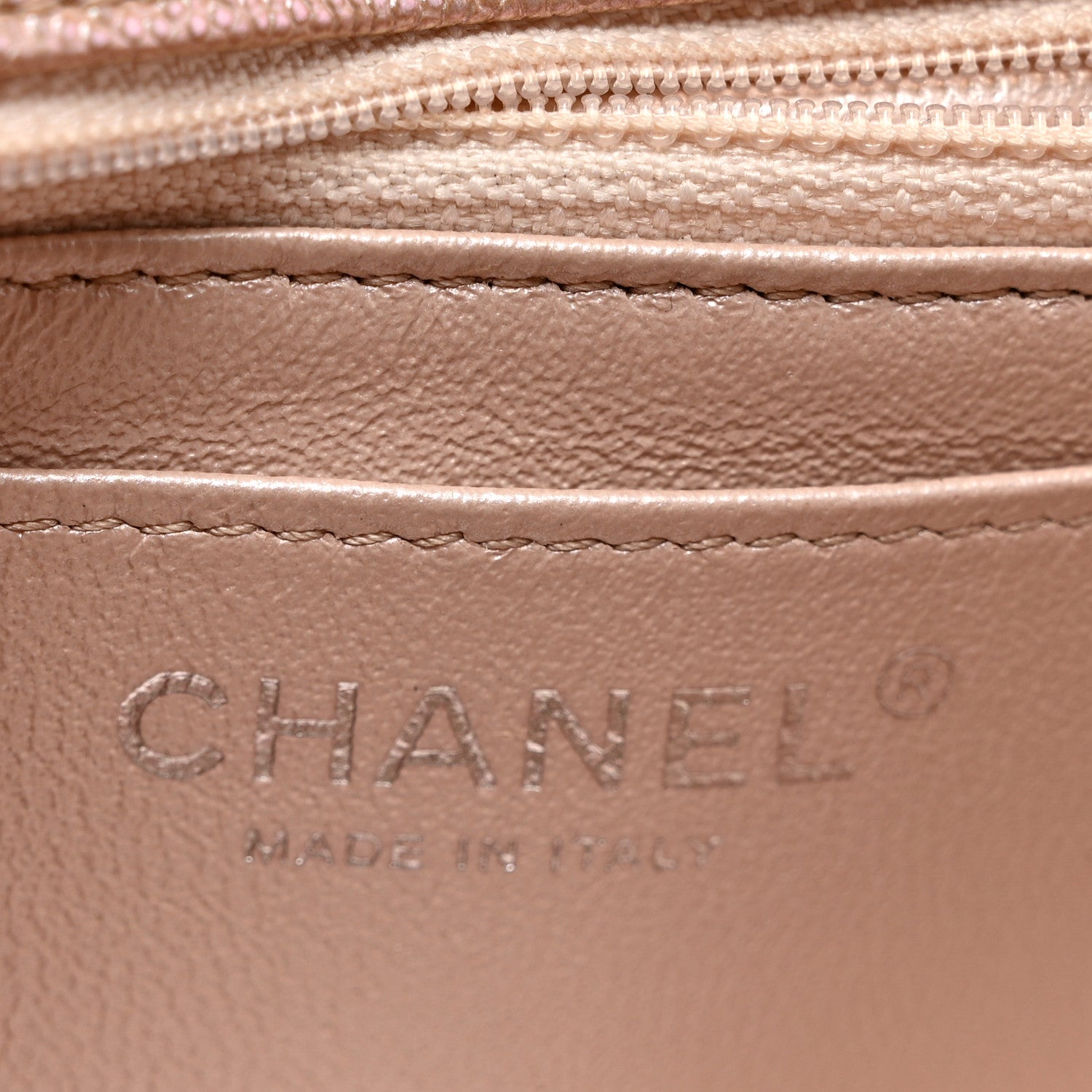 Chanel Iridescent Caviar Chevron Quilted Mini Rectangular Flap Light Gold 7 of 10