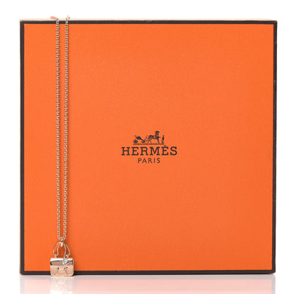 Hermes 18K Rose Gold Diamond Constance Amulettes Charm Pendant Necklace 6 of 6