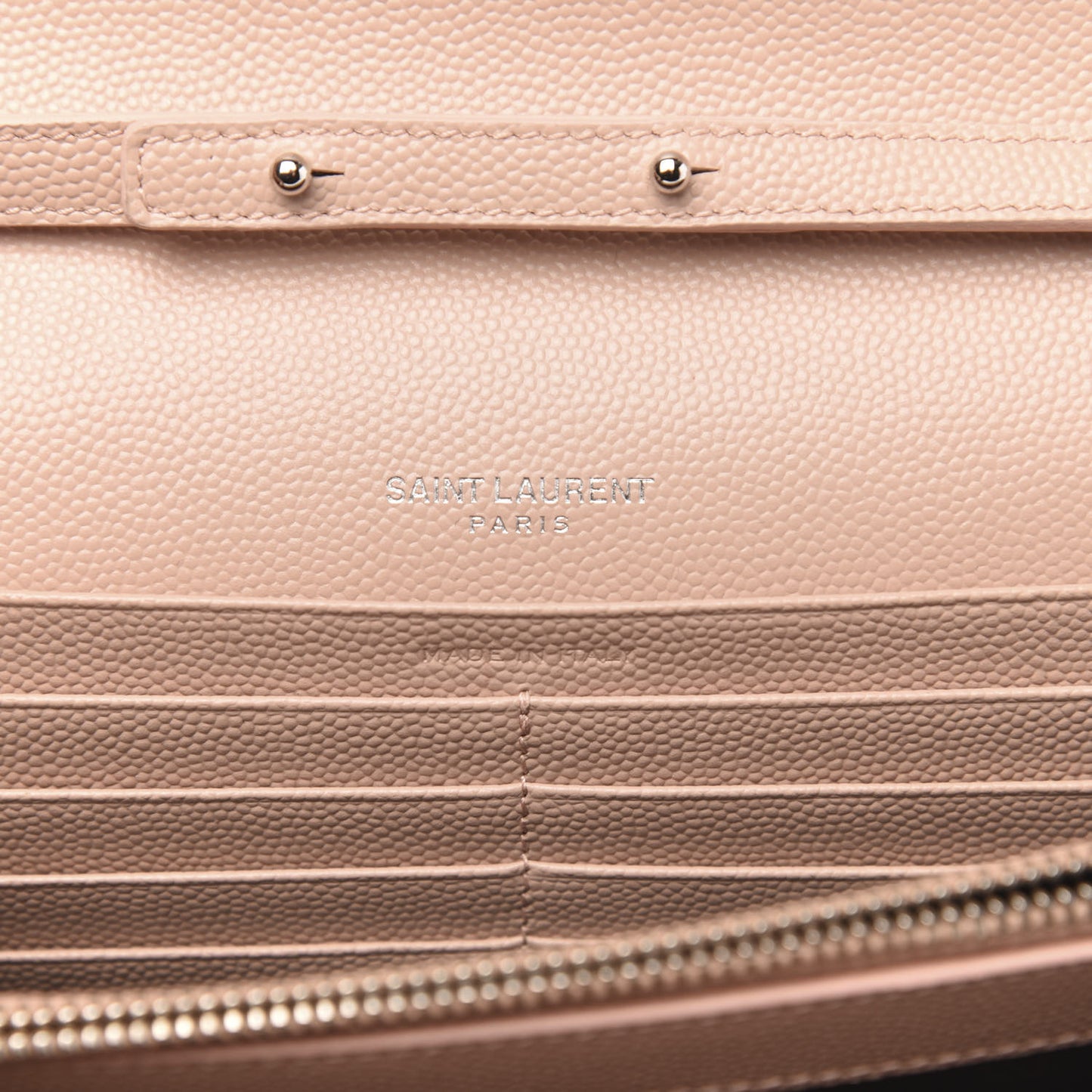 Grain De Poudre Matelasse Chevron Monogram Chain Wallet Pale Pink