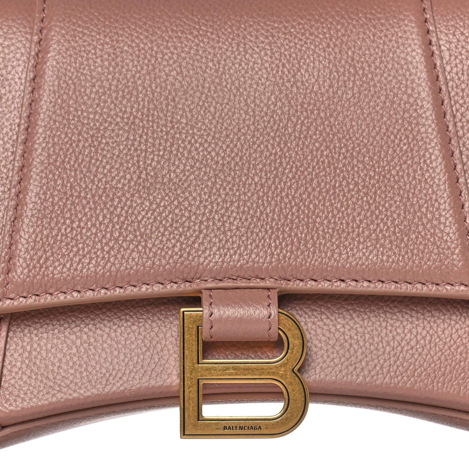 Balenciaga Grained Calfskin Small Hourglass Top Handle Bag Nude Beige 8 of 12