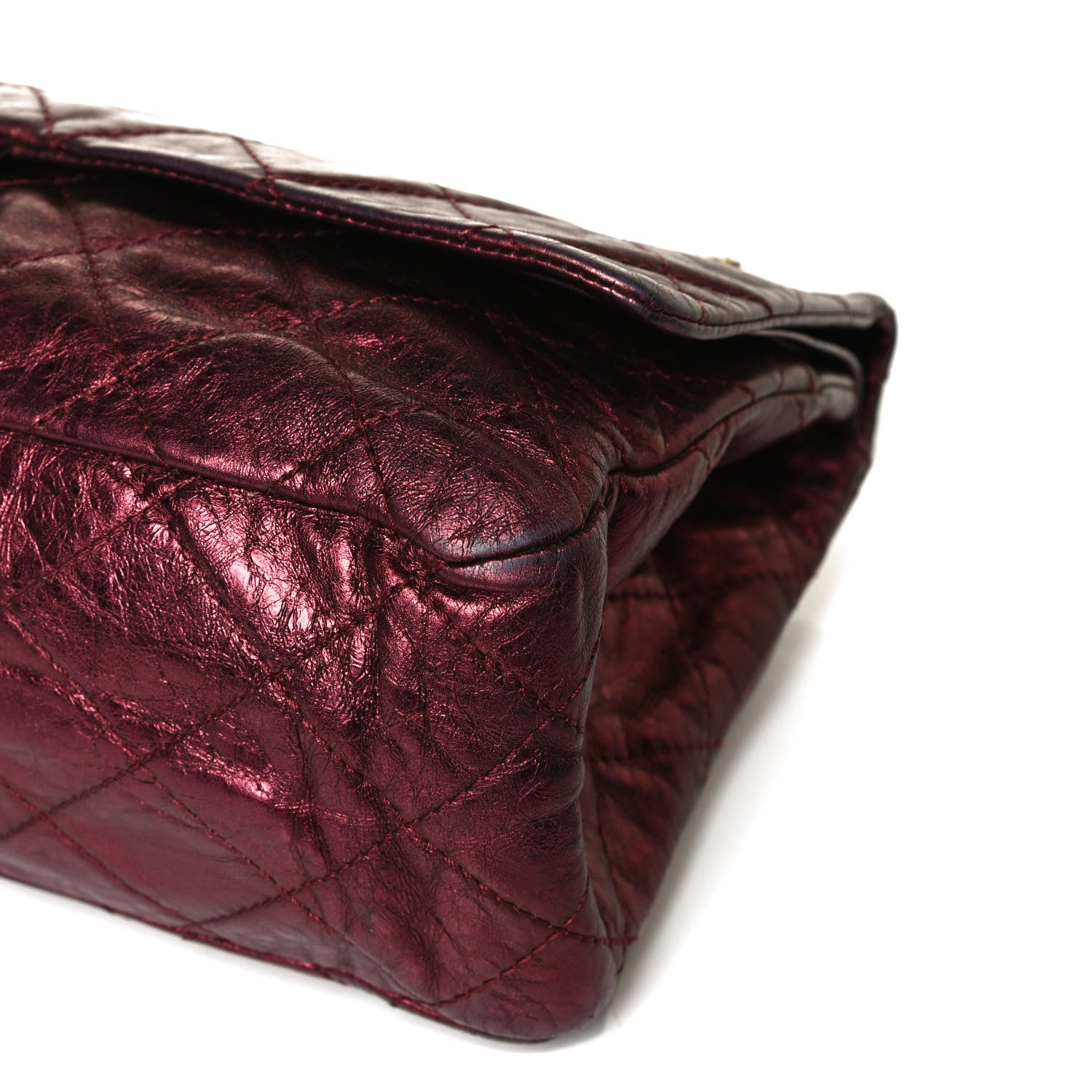 Chanel Metallic Aged Calfskin Quilted 2.55 Reissue 226 Flap Dark Red 12 of 20