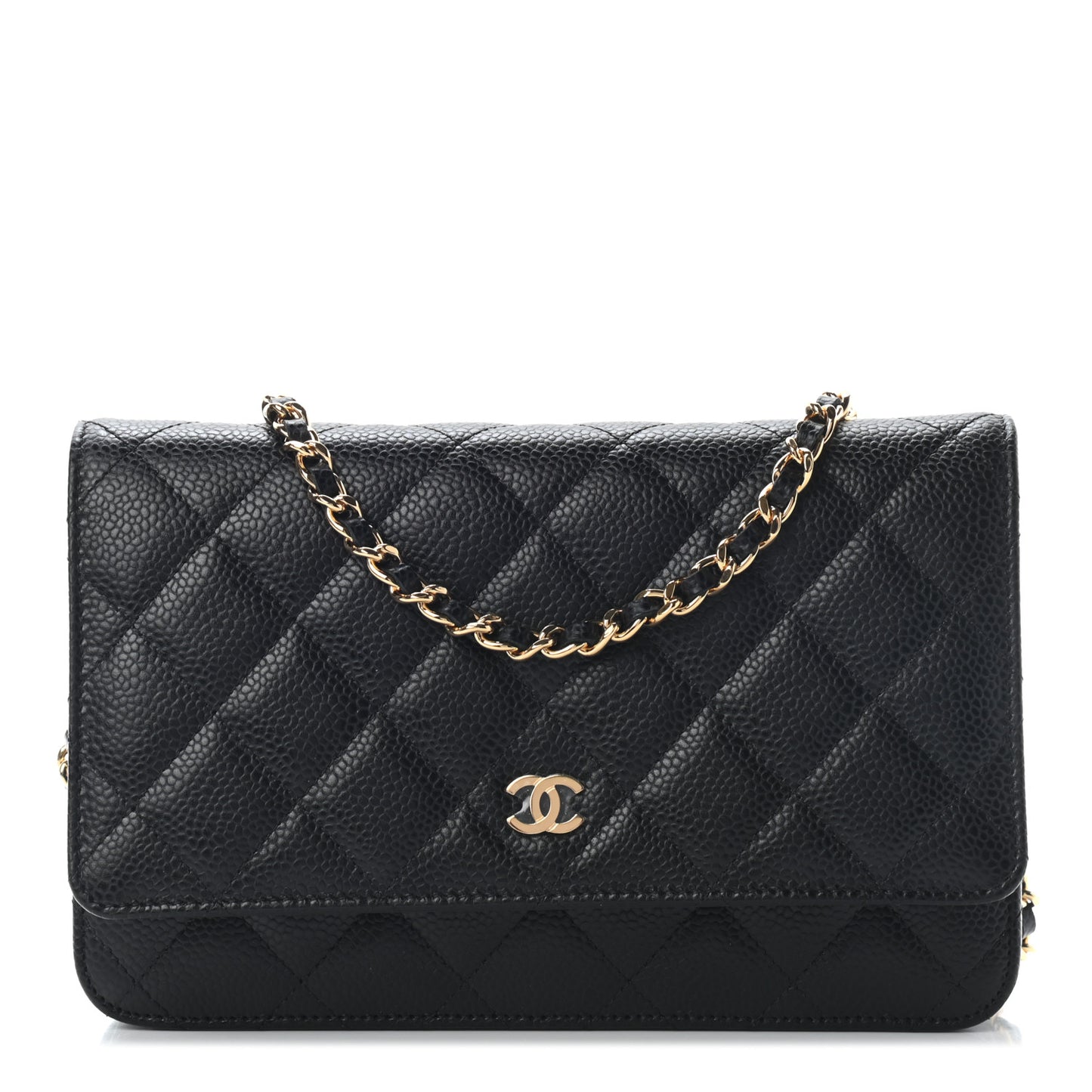 Caviar Quilted Wallet On Chain WOC Black