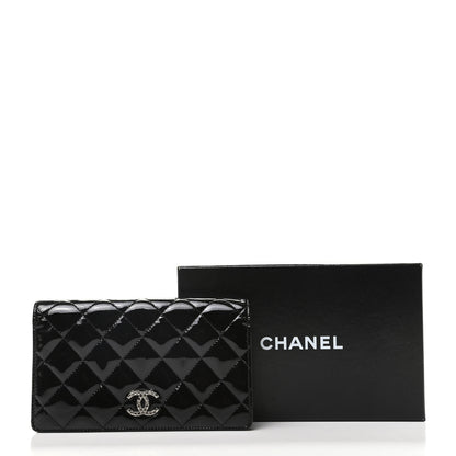 Chanel Patent Quilted Brilliant Yen Wallet Black 9 of 9
