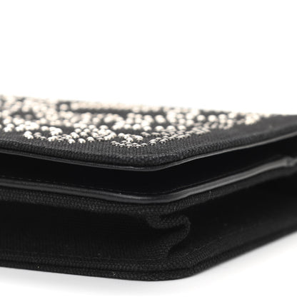 Chanel Canvas Studded CC Wallet On Chain WOC Black 11 of 11