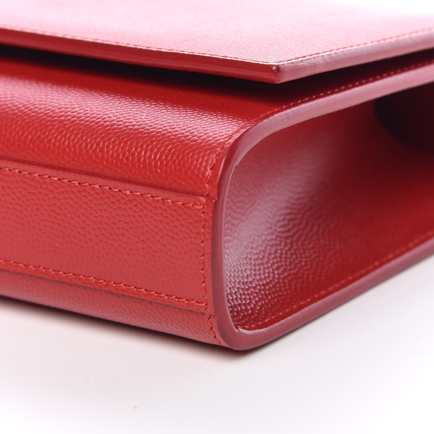 Saint Laurent Grain De Poudre Classic Monogram Cassandre Clutch New Red 8 of 8