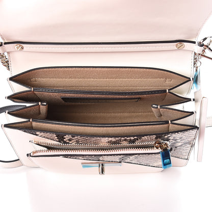 Givenchy Patent Calfskin Python Embossed Small GV3 Shoulder Bag Black White 5 of 9