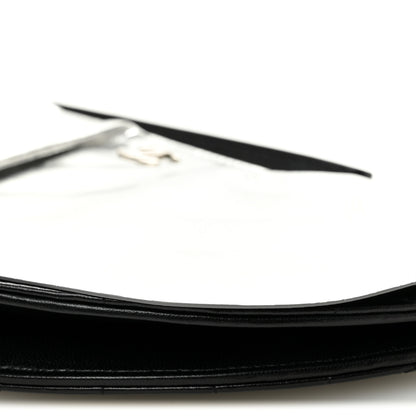 Chanel Metallic Lambskin Wave Clutch Black Silver 11 of 12