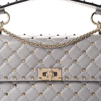 Valentino Garavani Nappa Medium Rockstud Spike Shoulder Bag Grey 15 of 15