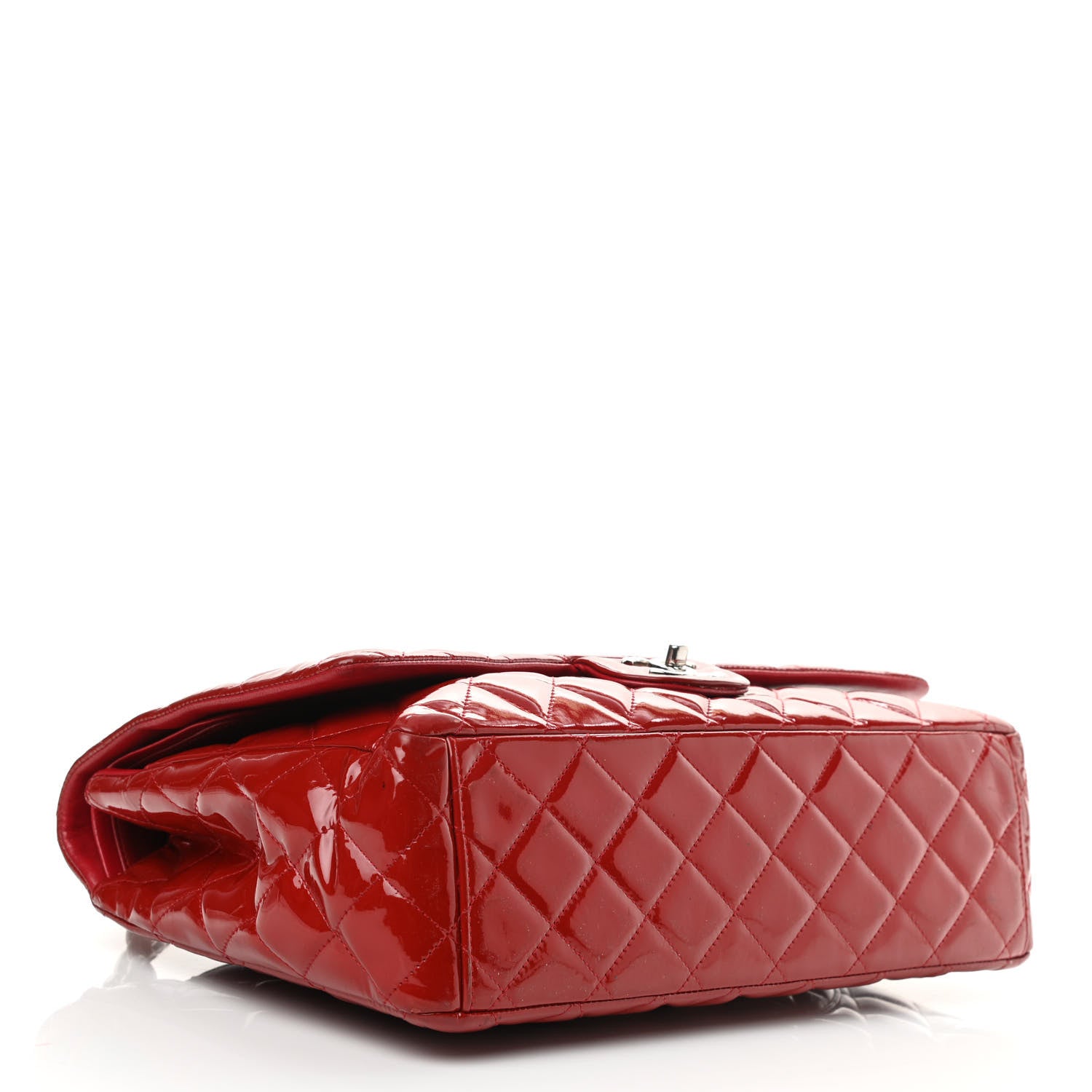 Chanel Patent Quilted Maxi Double Flap Red 3 of 13