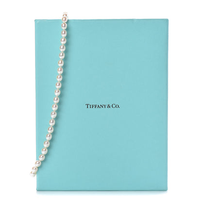 Tiffany Sterling Silver Pearl 7mm Strand Twist Clasp Necklace 6 of 6