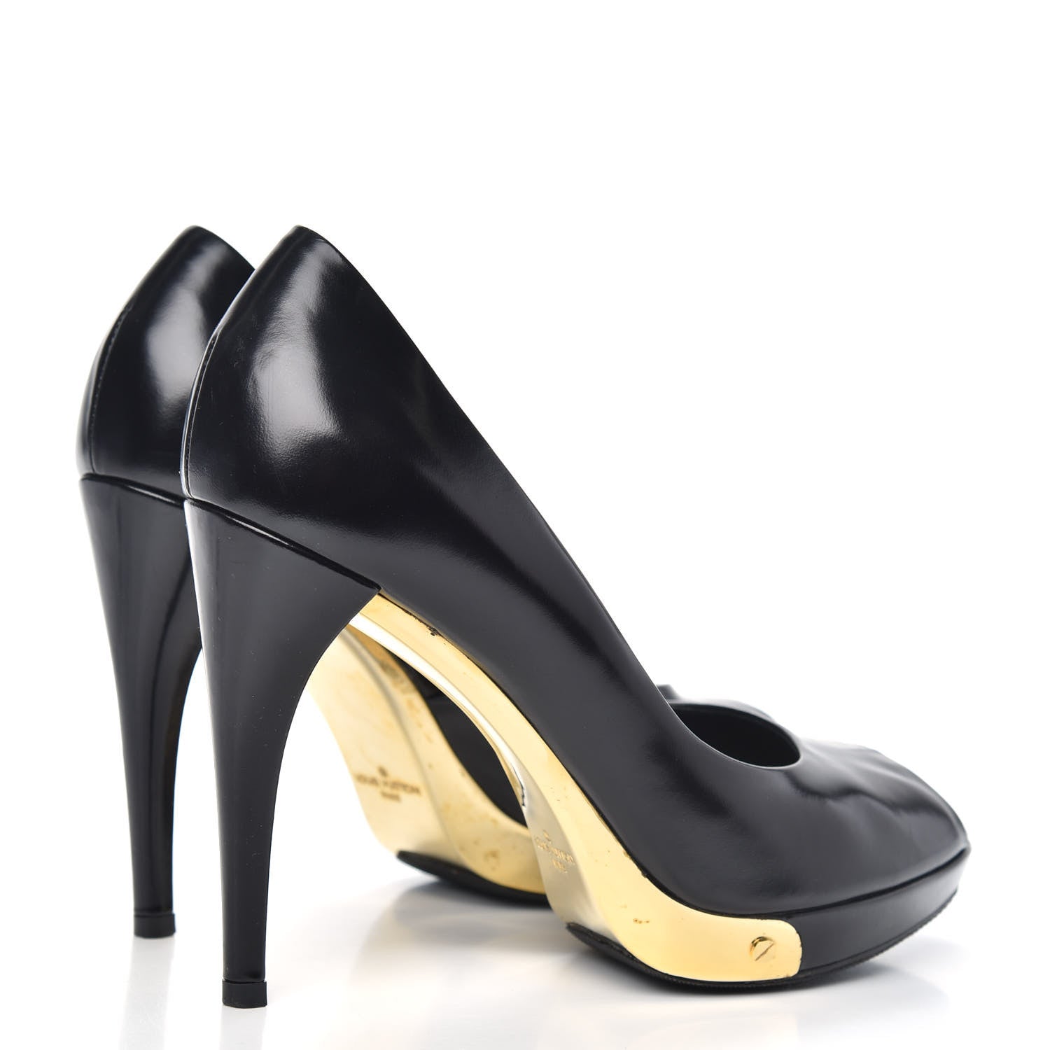 Louis Vuitton Smooth Calfskin Peep Toe Pumps 36.5 Black 4 of 10