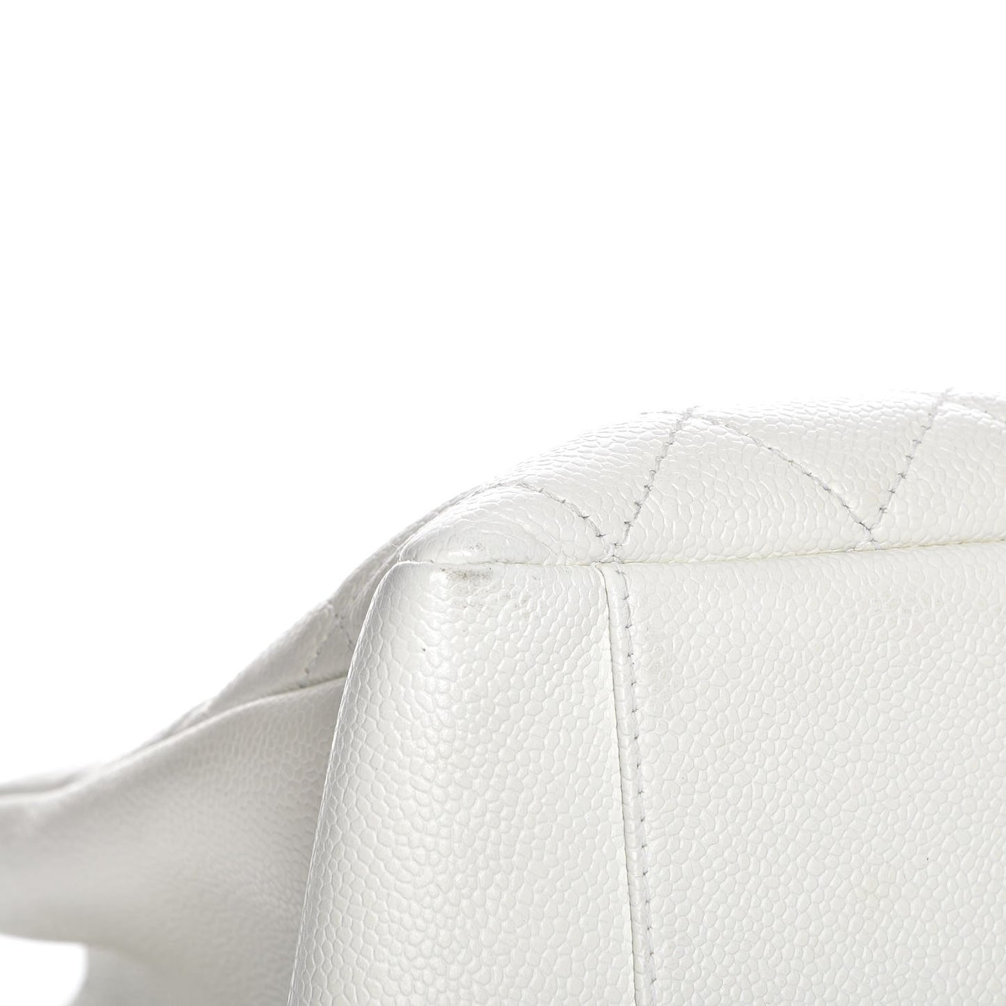 Caviar Quilted Grand Shopping Tote GST White