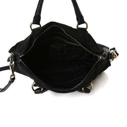 Prada Tessuto Nylon City Calfskin Shoulder Bag Black 4 of 21