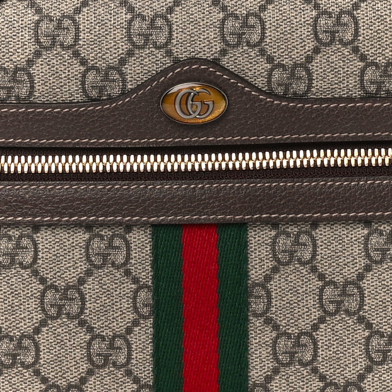 Gucci GG Supreme Monogram Web Small Ophidia Shoulder Bag Brown 9 of 12