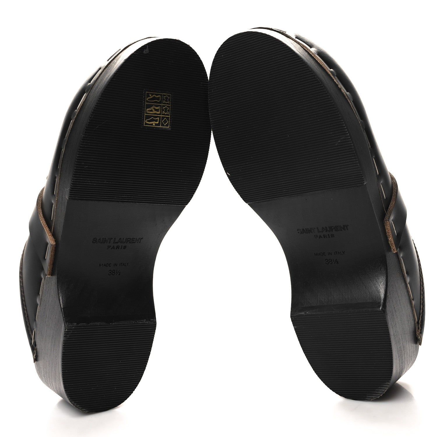 Saint Laurent Smooth Calfskin Le Maillon Clogs 38.5 Black 5 of 9