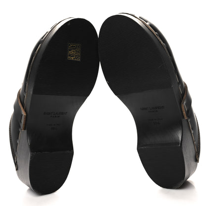Saint Laurent Smooth Calfskin Le Maillon Clogs 38.5 Black 5 of 9