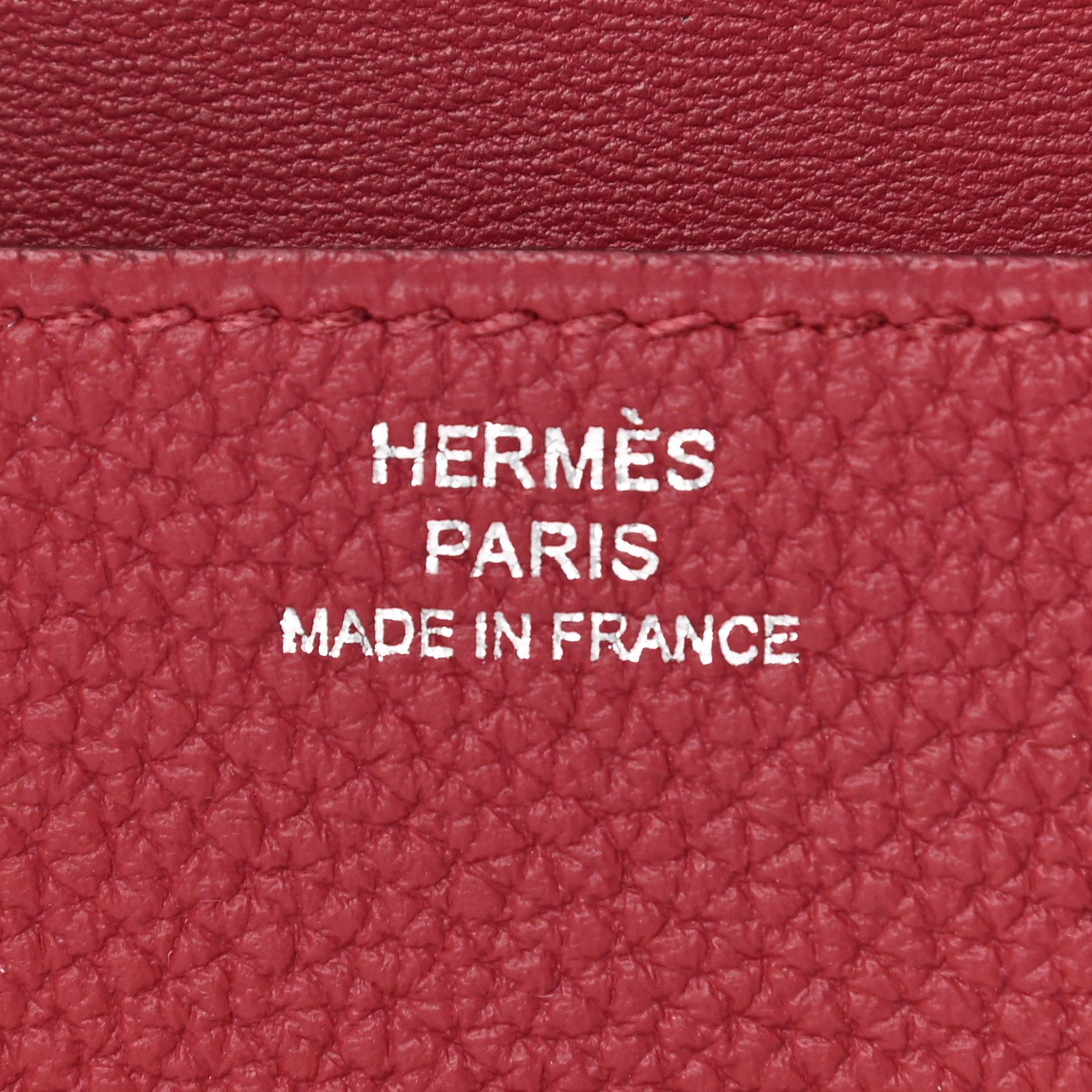 Hermes Togo Dogon Card Case Rouge Grenat 7 of 8