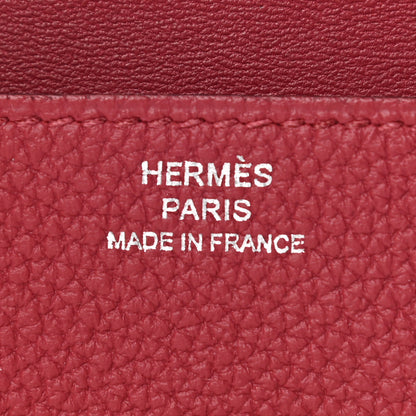 Hermes Togo Dogon Card Case Rouge Grenat 7 of 8