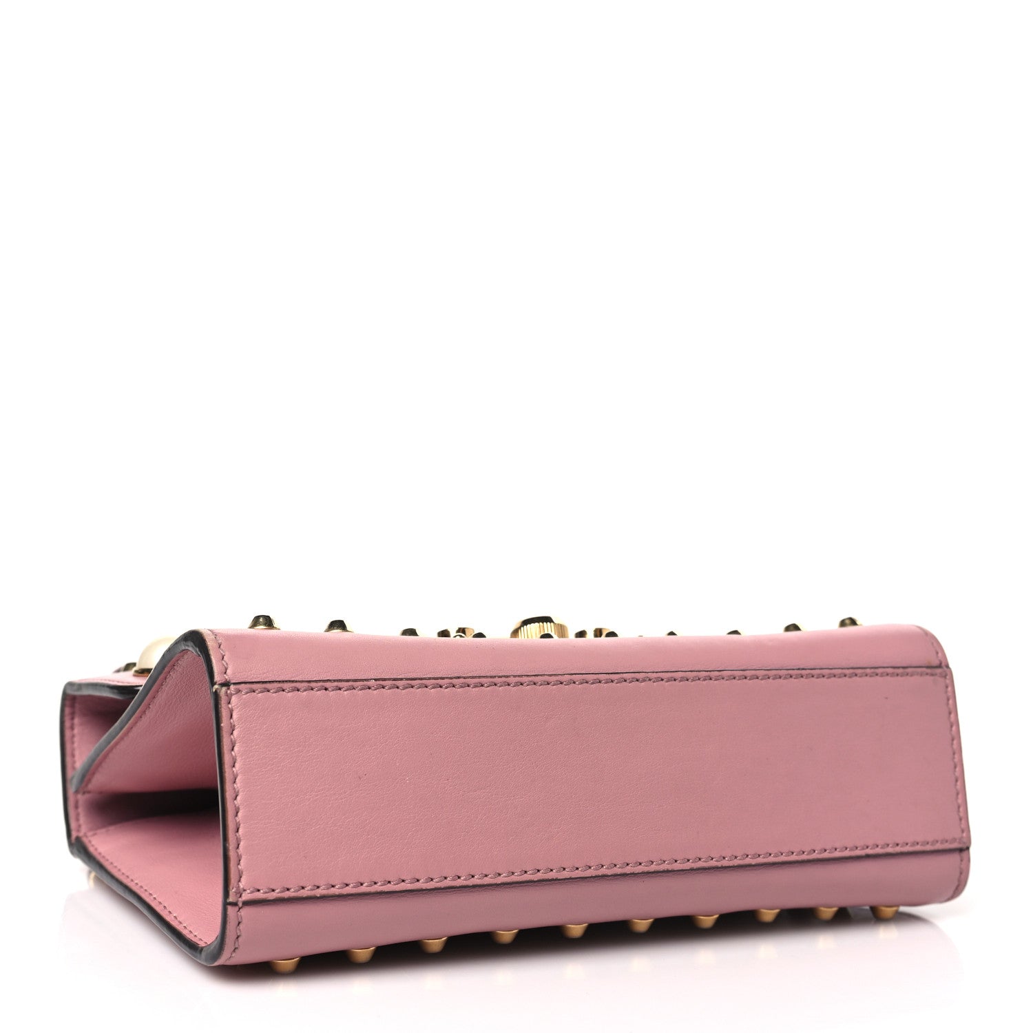 Gucci Calfskin Studded Small Padlock Shoulder Bag Carmine Rose 4 of 14