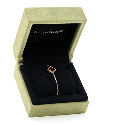 Van Cleef & Arpels 18K Rose Gold Carnelian Sweet Alhambra Bracelet 5 of 5