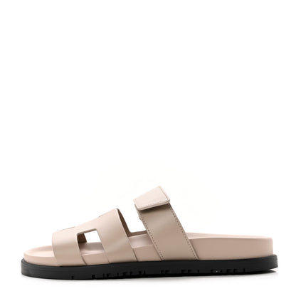 Hermes Calfskin Womens Chypre Sandals 36 Beige Mastic 1 of 9