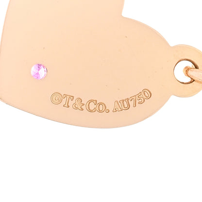 Tiffany 18K Rose Gold Pink Sapphire Heart Tag Pendant 3 of 3