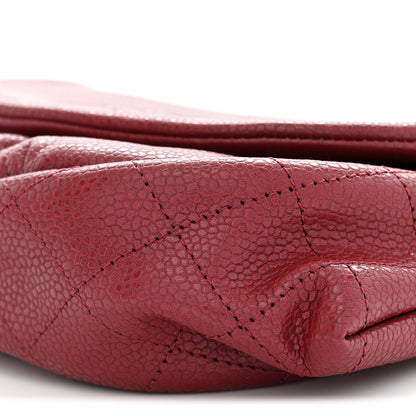 Chanel Caviar Half Moon Wallet On Chain WOC Dark Red 10 of 11