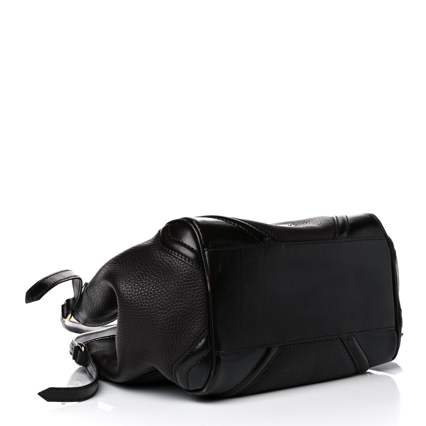 Grainy Calfskin Small Canterbury Tote Dark Chocolate