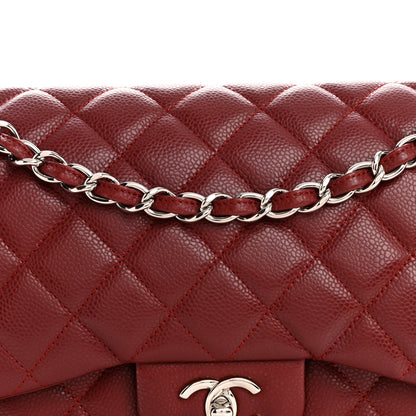 Chanel Caviar Quilted Jumbo Double Flap Dark Red 8 of 10