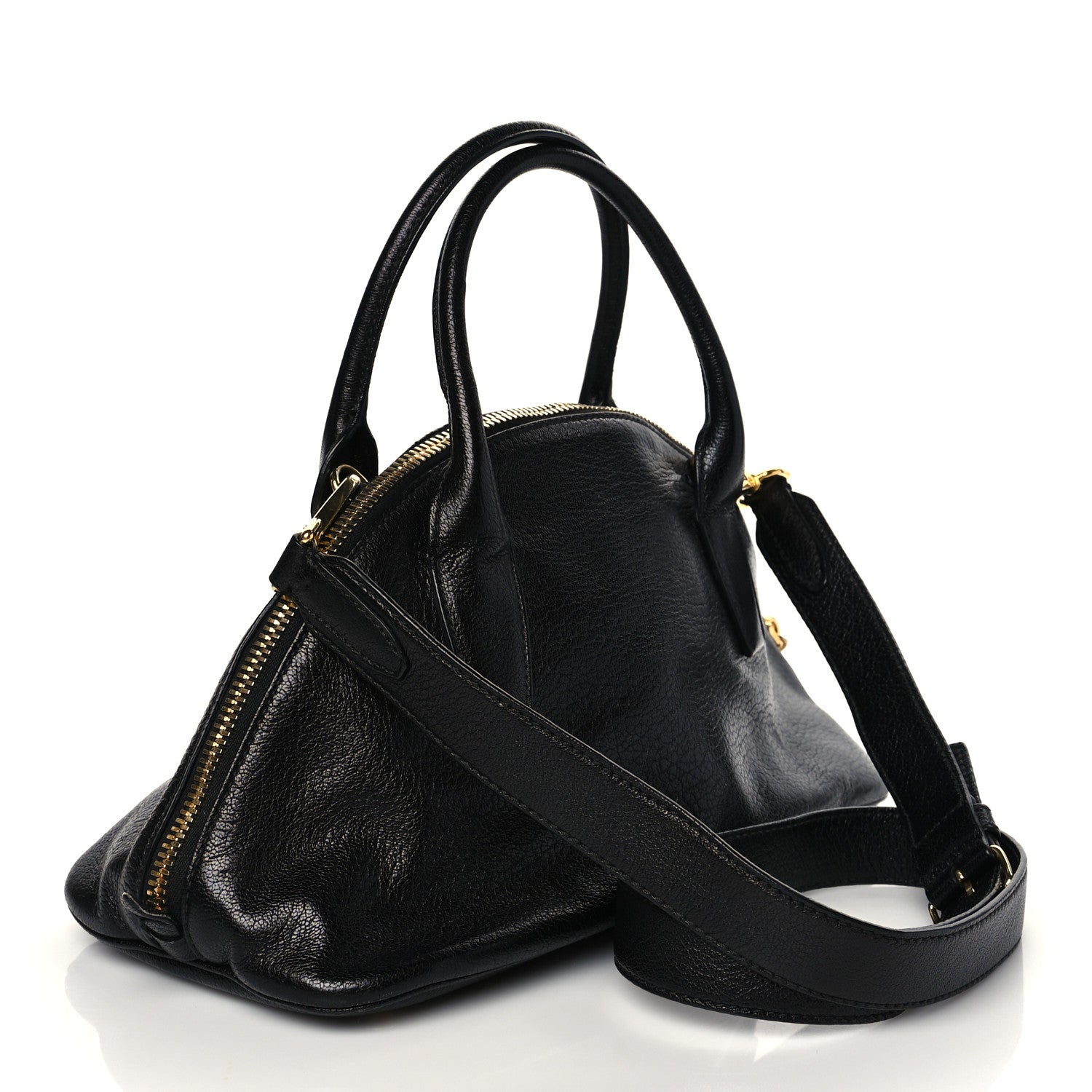 Miu Miu Goatskin Madras Bauletto Black 3 of 9