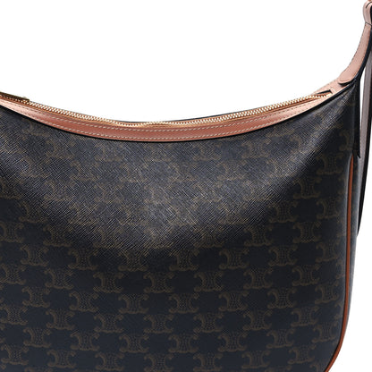 Celine Calfskin Triomphe Canvas Heloise Shoulder Bag Tan 7 of 10