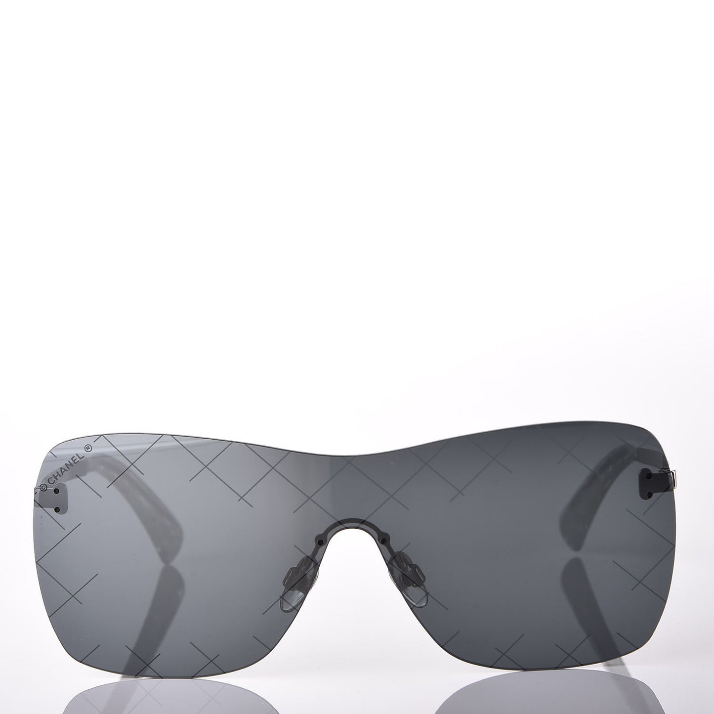 Shield Runway Sunglasses 4215 Silver Blue Mirror