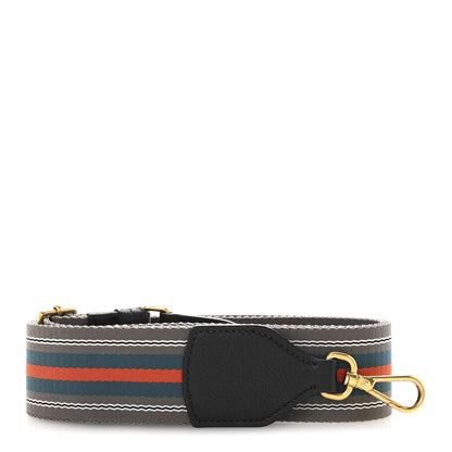 Prada Vitello Daino Striped Fabric Shoulder Strap 1 of 4