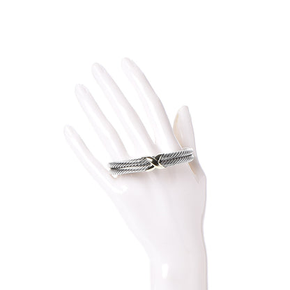 David Yurman Sterling Silver 14K Yellow Gold 10mm X Double Cable Bracelet 2 of 5