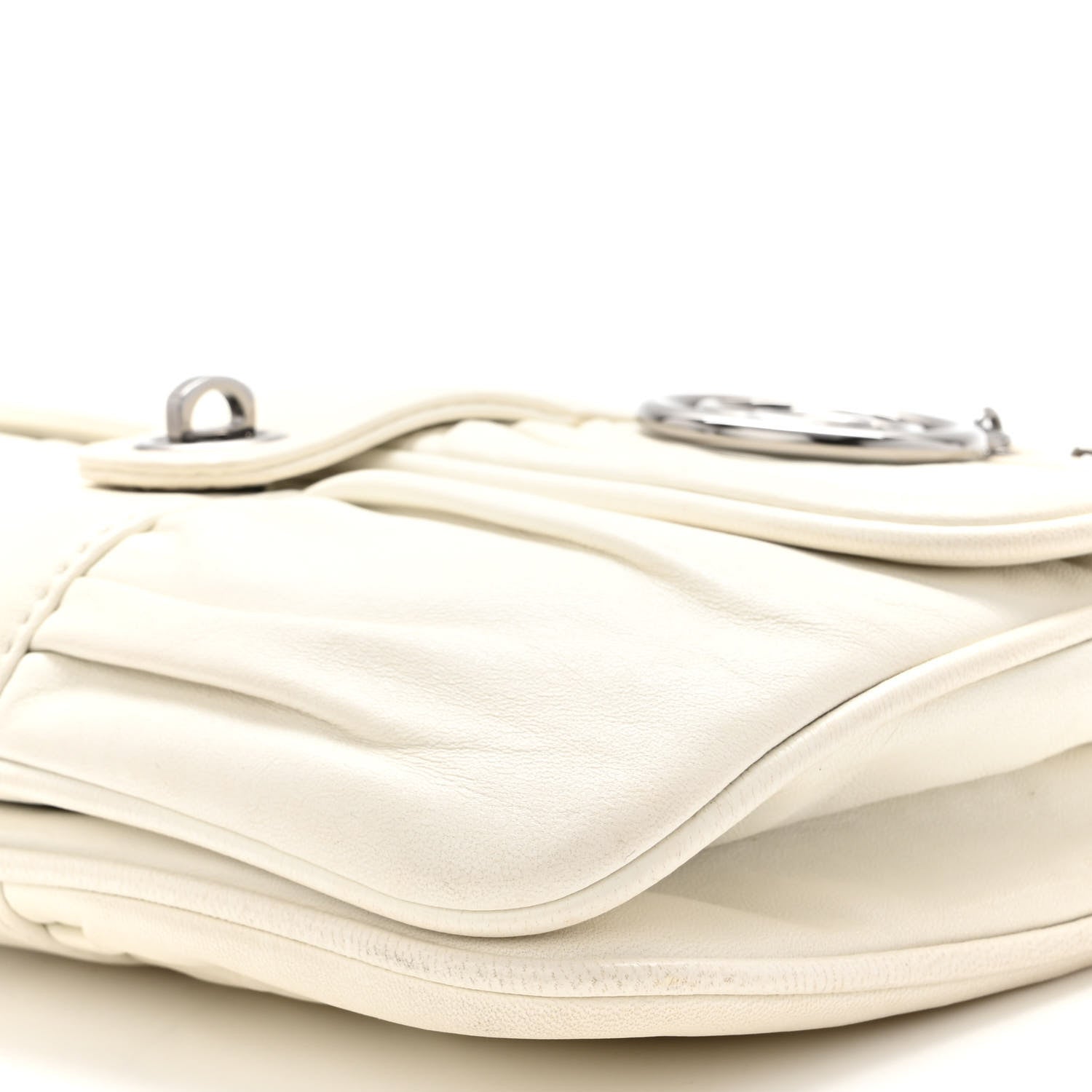 Chanel Lambskin Quilted Pile Ou Face Flap White 10 of 10