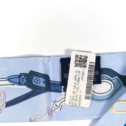 Hermes Silk Brides De Gala Twilly Bleu Ciel Cobalt 3 of 4