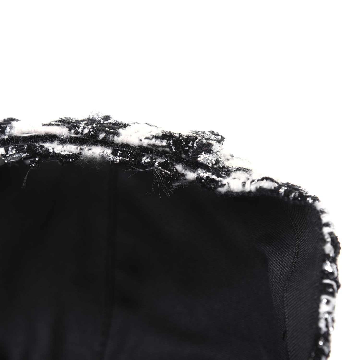 Chanel Tweed CC Cap Hat M Black White 10 of 12