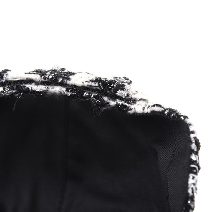 Chanel Tweed CC Cap Hat M Black White 10 of 12