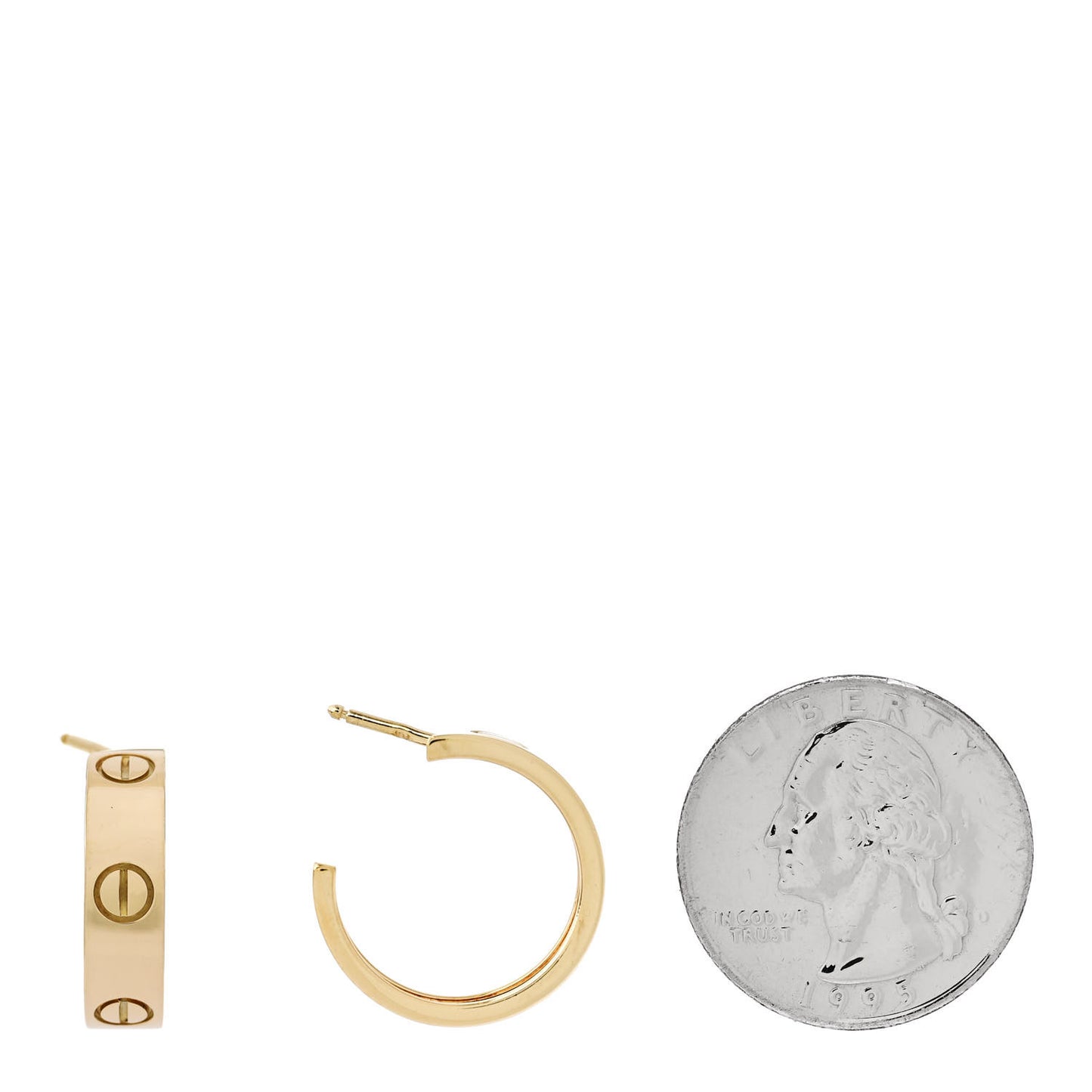 18K Yellow Gold 5.5mm LOVE Hoop Earrings