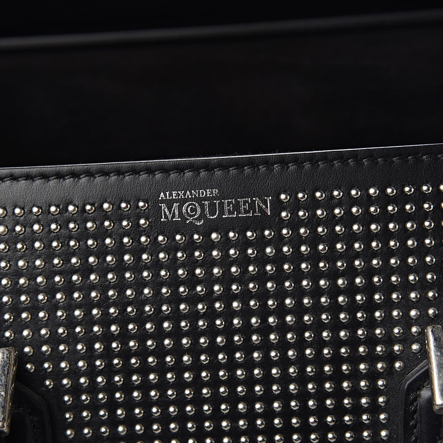 Calfskin Studded Large Heroine Black