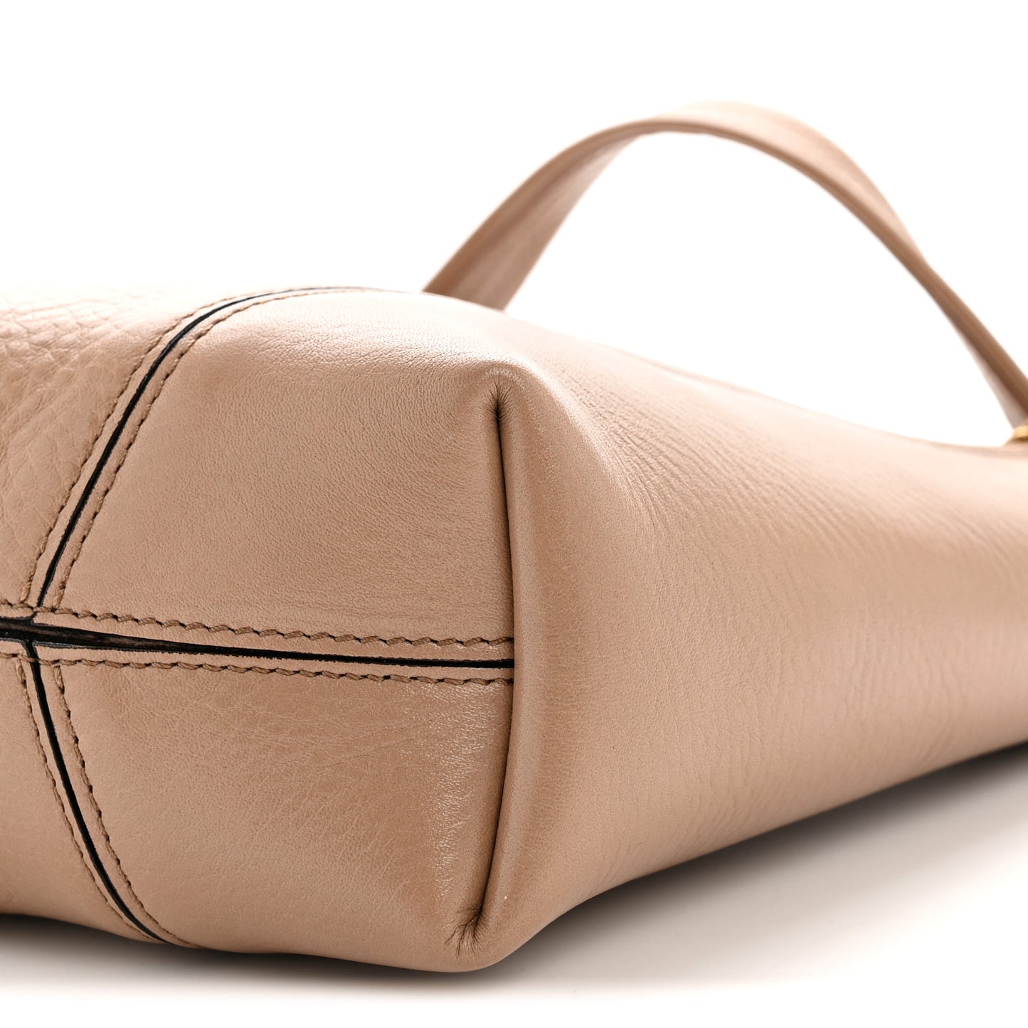 Grained Calfskin Small Spin Tote Woodrose