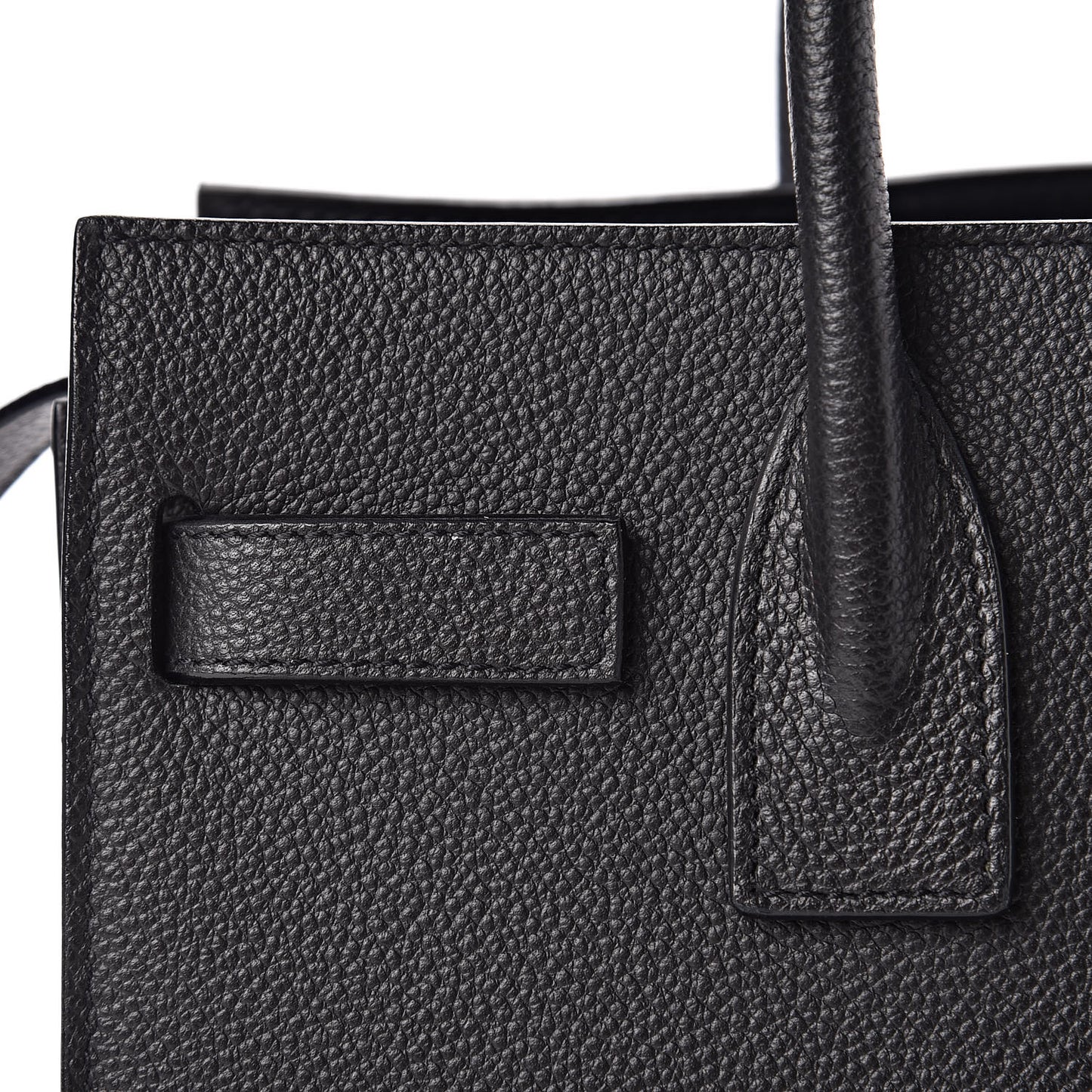 Grained Calfskin Baby Sac De Jour Black